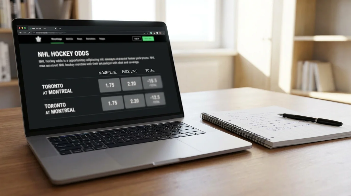 Clean sportsbook screen showing decimal odds on an NHL moneyline market