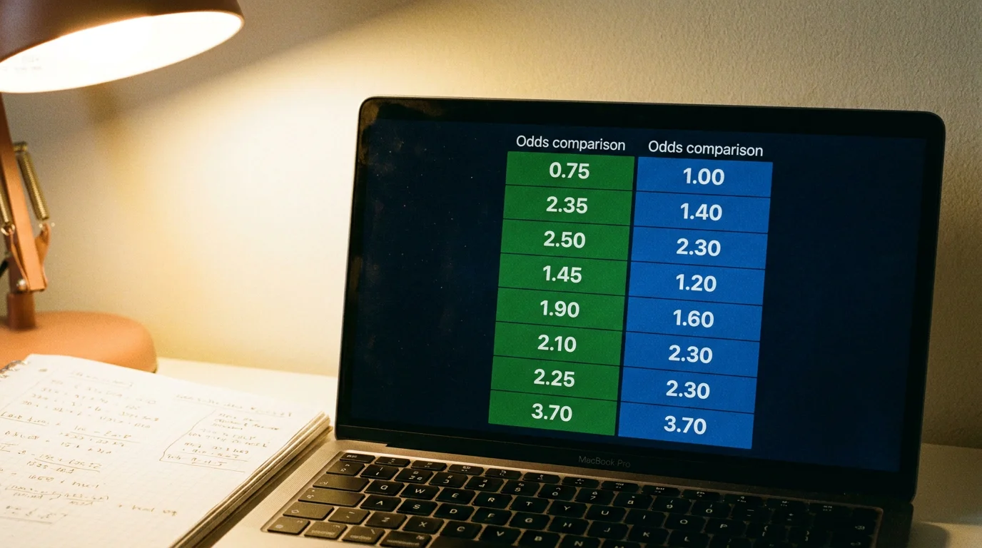Side-by-side comparison of two-way versus three-way odds