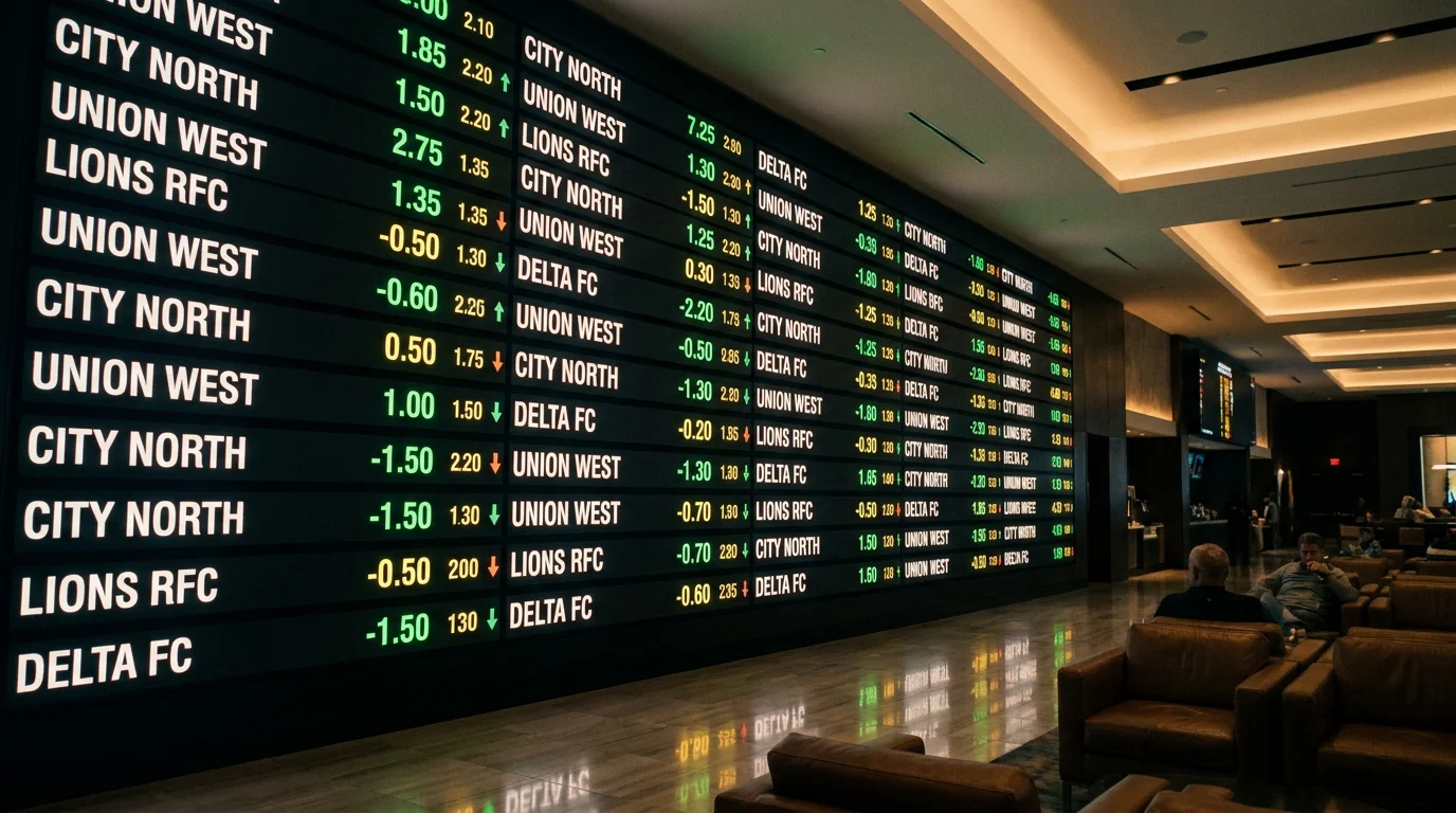 Sportsbook display showing shifting NHL futures prices