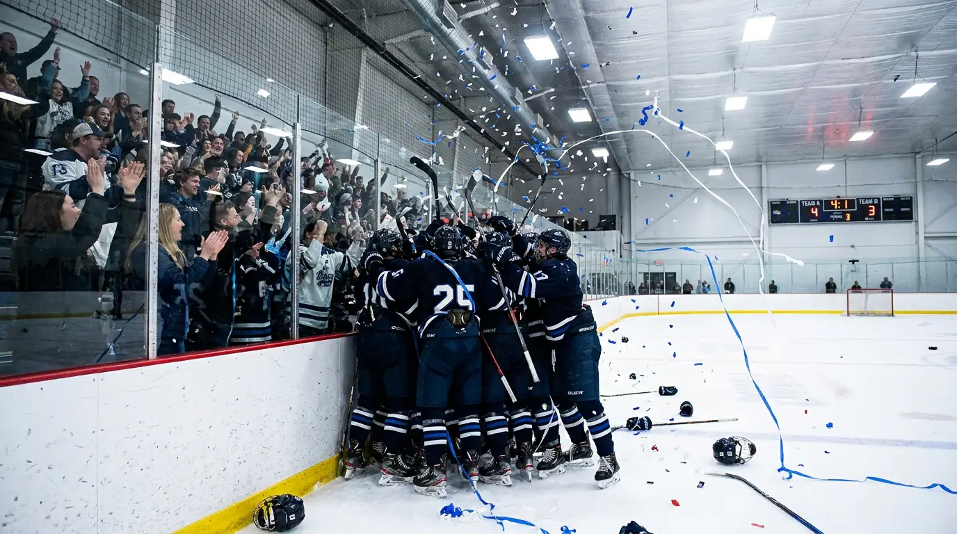 Lower-seeded team celebrating unexpected playoff victory