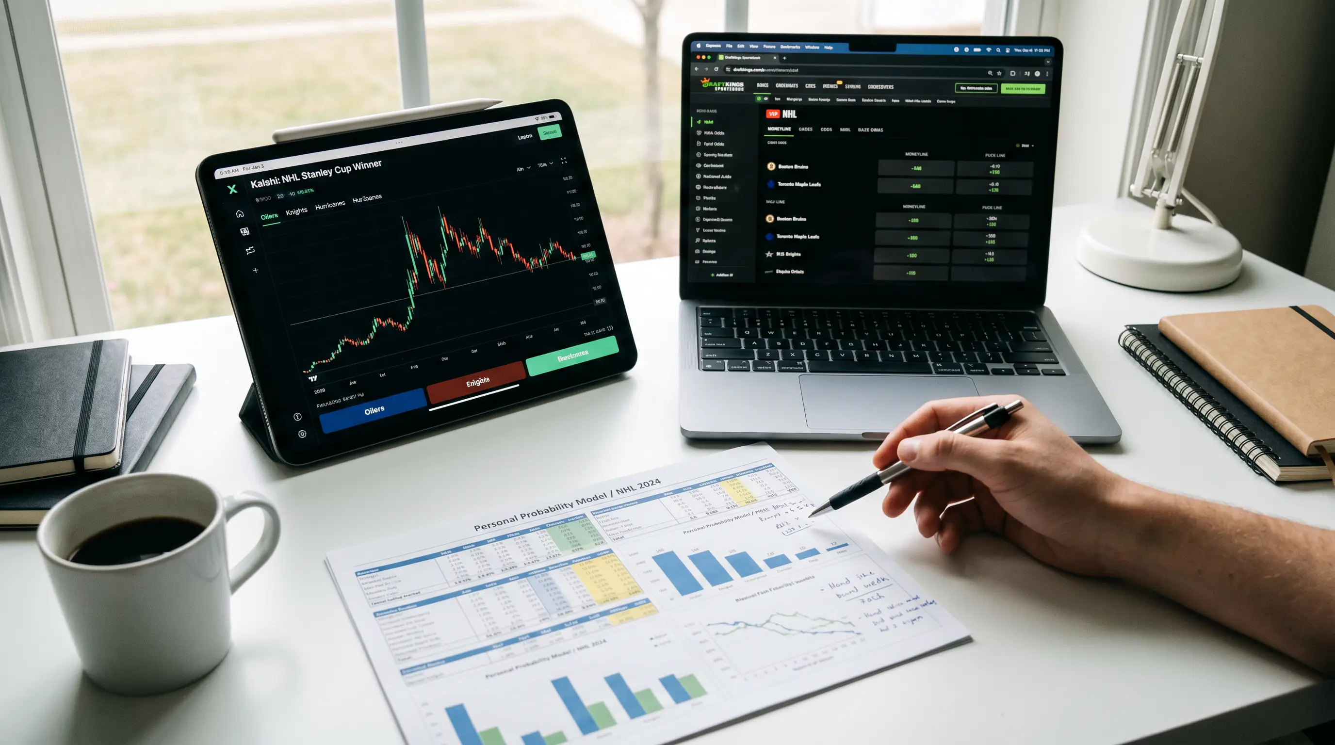 Analyst using prediction market pricing data as one input alongside sportsbook lines and models