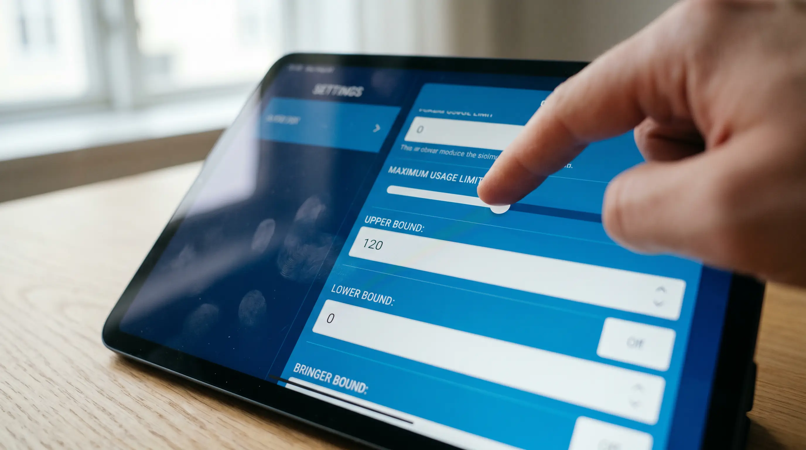Person configuring deposit limit controls on betting app